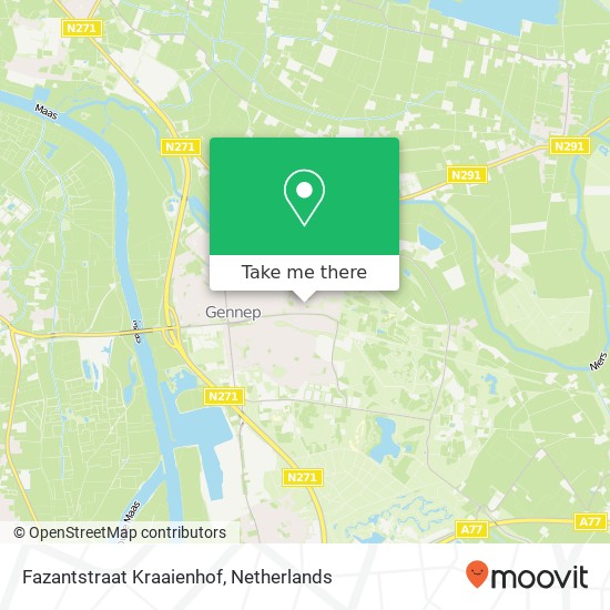 Fazantstraat Kraaienhof, 6591 Gennep kaart