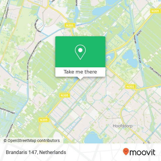 Brandaris 147, 2134 XV Hoofddorp kaart