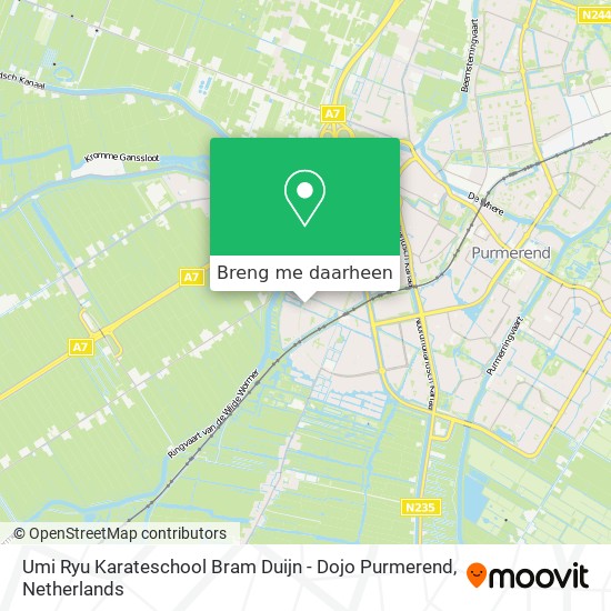 Umi Ryu Karateschool Bram Duijn - Dojo Purmerend kaart