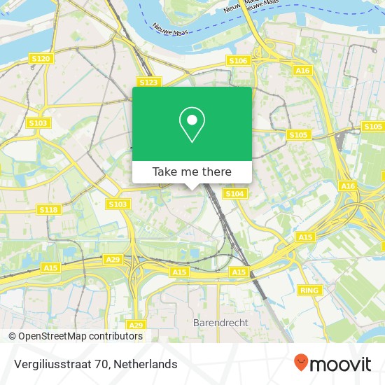 Vergiliusstraat 70, 3076 XJ Rotterdam kaart
