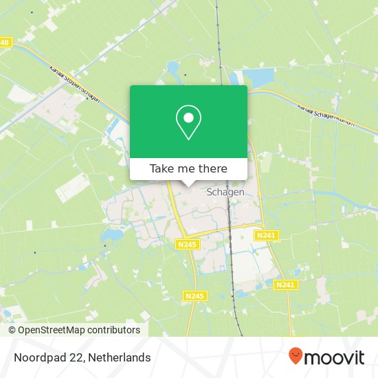 Noordpad 22, 1741 BX Schagen kaart