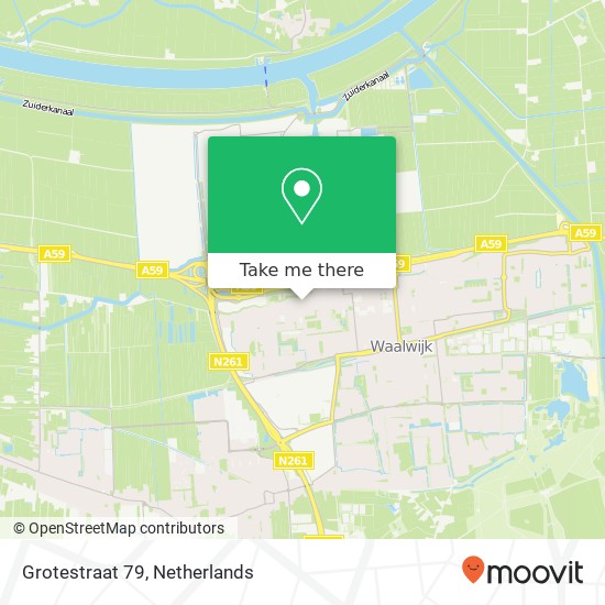 Grotestraat 79, 5141 JN Waalwijk kaart