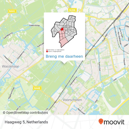 Haagweg 5, 2253 NA Voorschoten kaart