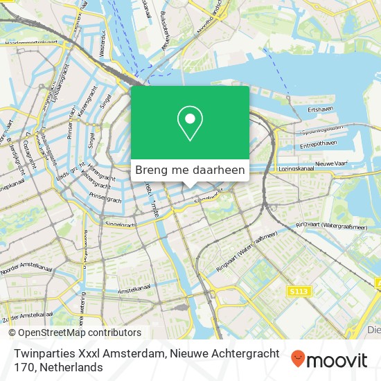 Twinparties Xxxl Amsterdam, Nieuwe Achtergracht 170 kaart