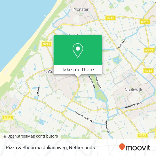 Pizza & Shoarma Julianaweg, Koningin Julianaweg 94 kaart