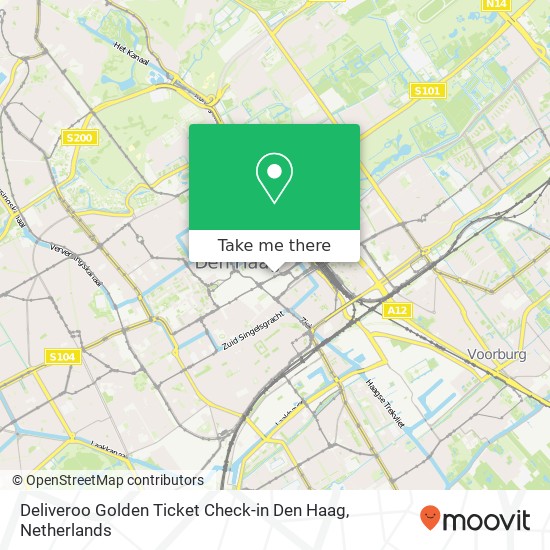 Deliveroo Golden Ticket Check-in Den Haag, Kalvermarkt kaart