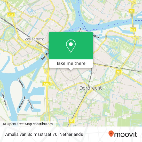 Amalia van Solmsstraat 70, 3314 LG Dordrecht kaart