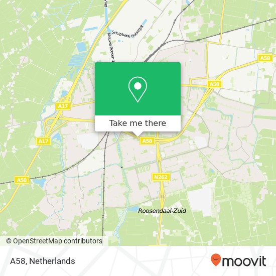 A58, 4707 Roosendaal kaart