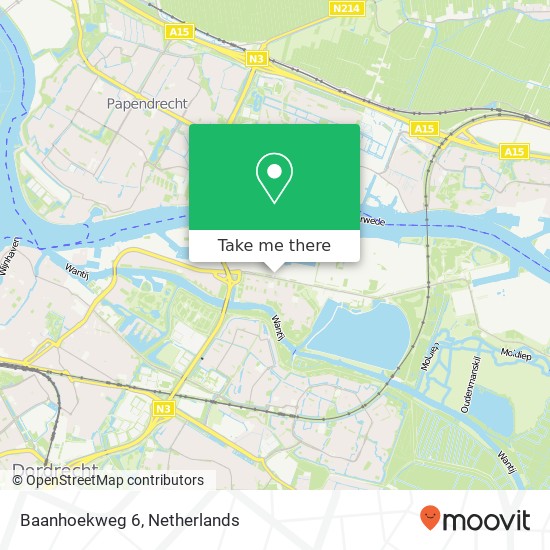 Baanhoekweg 6, 3313 LA Dordrecht kaart