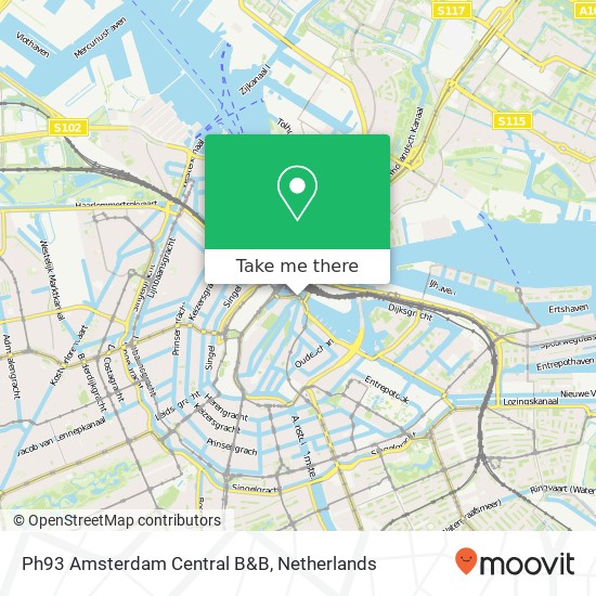 Ph93 Amsterdam Central B&B kaart