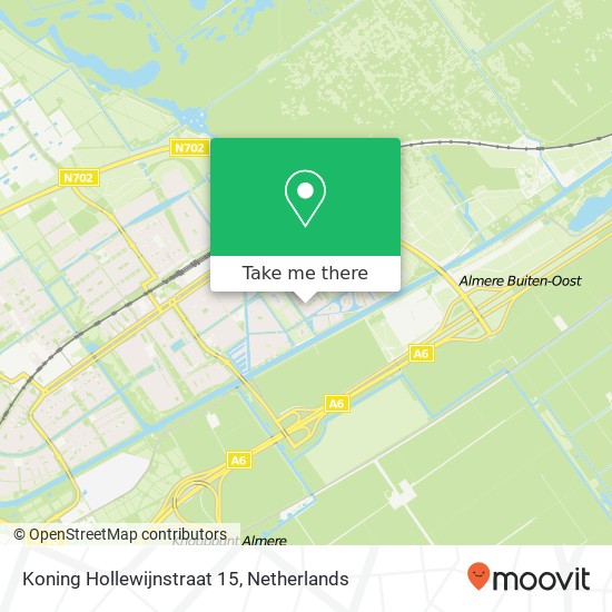Koning Hollewijnstraat 15, 1336 HN Almere-Buiten kaart