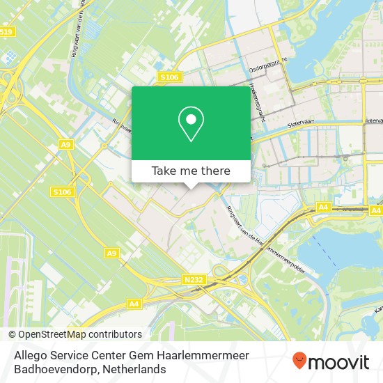 Allego Service Center Gem Haarlemmermeer Badhoevendorp kaart