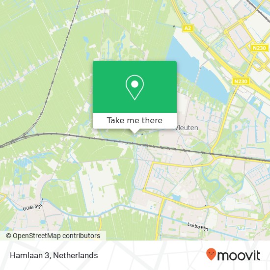 Hamlaan 3, 3451 RG Vleuten kaart