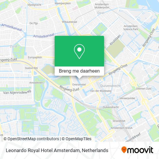 Leonardo Royal Hotel Amsterdam kaart