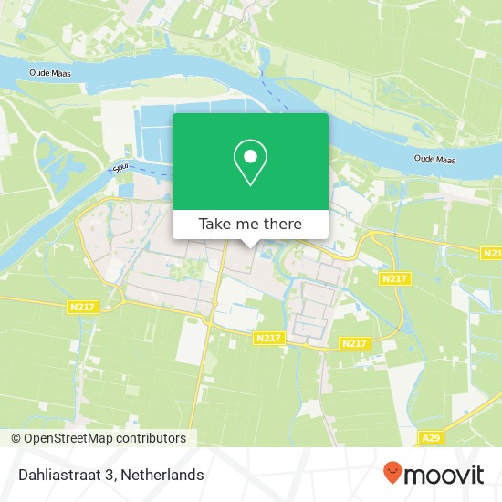 Dahliastraat 3, 3261 AH Oud-Beijerland kaart