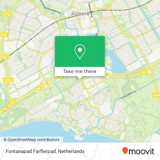 Fontanapad Farflerpad, 1351 GP Almere-Haven kaart