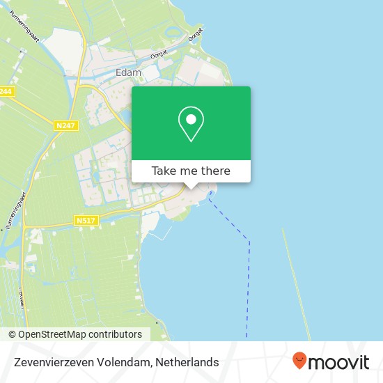 Zevenvierzeven Volendam, Zeestraat 21-10 kaart