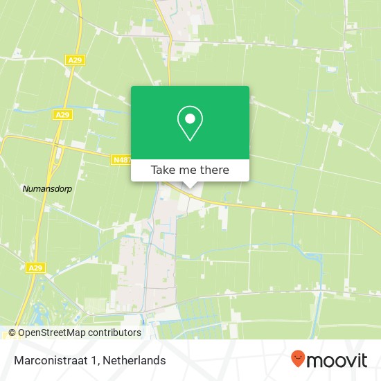 Marconistraat 1, 3281 NB Numansdorp kaart
