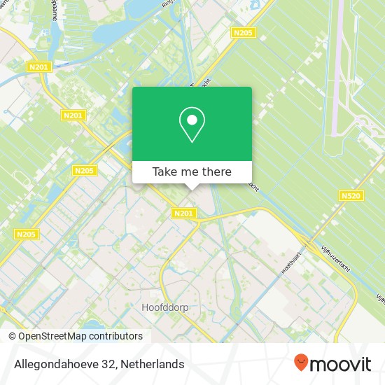 Allegondahoeve 32, 2131 NC Hoofddorp kaart