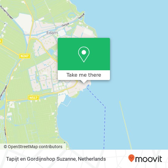 Tapijt en Gordijnshop Suzanne, Edammerweg 9 1131 DN Volendam kaart