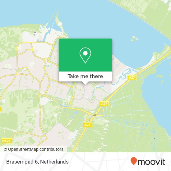 Brasempad 6, 1275 AM Huizen kaart