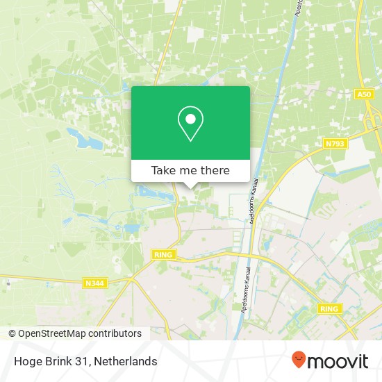 Hoge Brink 31, 7345 DA Apeldoorn kaart