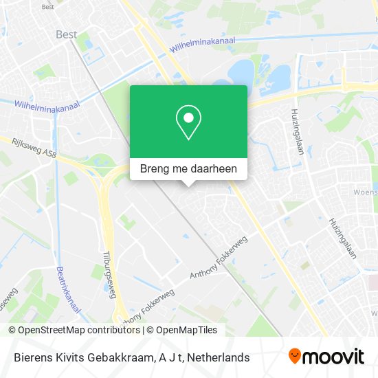 Bierens Kivits Gebakkraam, A J t kaart