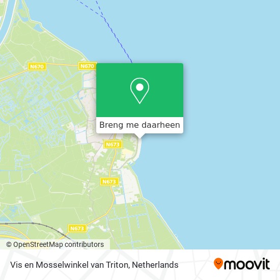 Vis en Mosselwinkel van Triton kaart