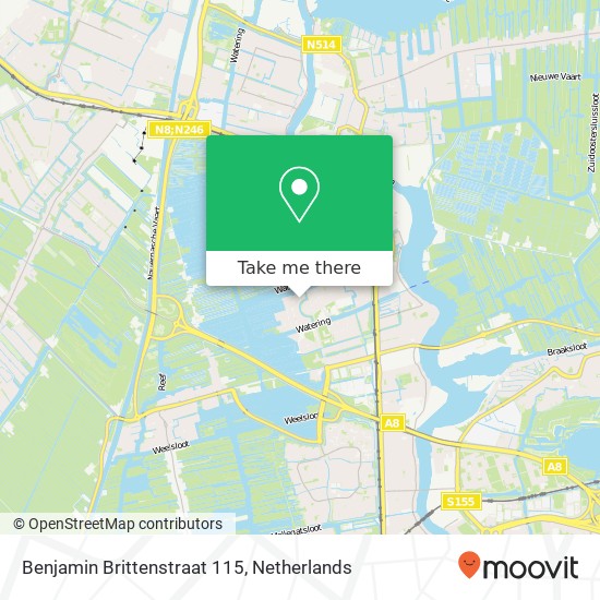 Benjamin Brittenstraat 115, 1544 ND Zaandijk kaart