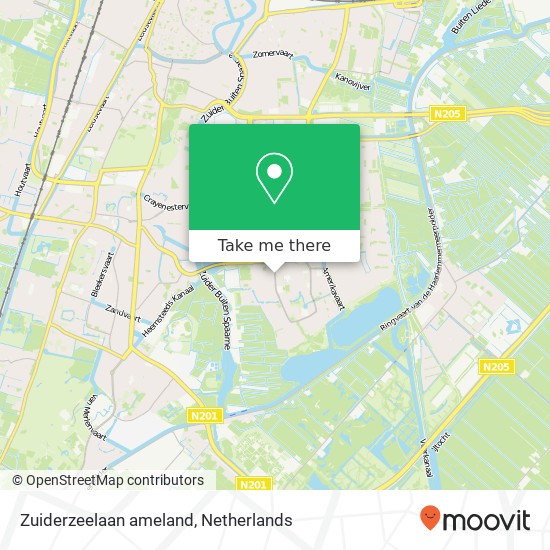Zuiderzeelaan ameland, 2036 NR Haarlem kaart