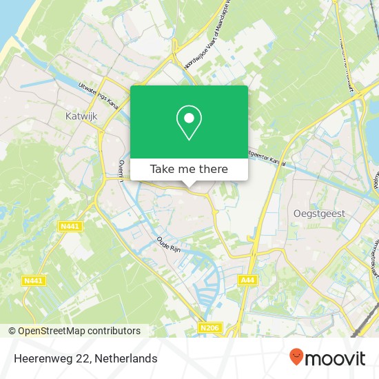 Heerenweg 22, 2231 CM Rijnsburg kaart