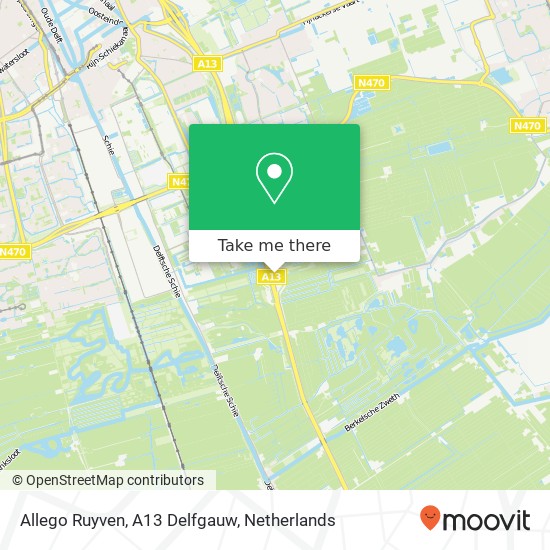 Allego Ruyven, A13   Delfgauw kaart