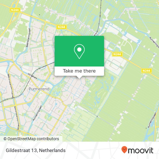 Gildestraat 13, 1445 GP Purmerend kaart