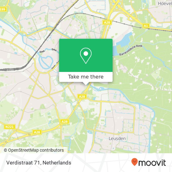 Verdistraat 71, 3816 LB Amersfoort kaart