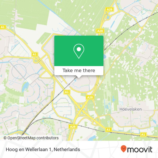 Hoog en Wellerlaan 1, 3829 AW Hooglanderveen kaart