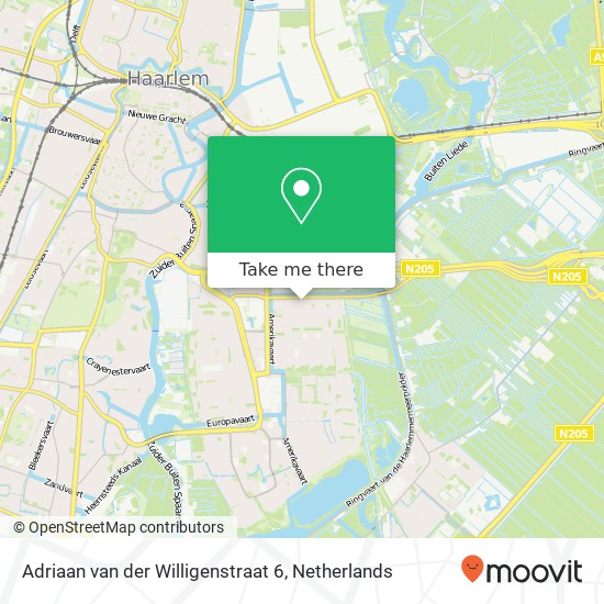Adriaan van der Willigenstraat 6, 2035 SP Haarlem kaart