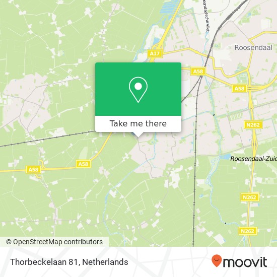 Thorbeckelaan 81, 4708 KT Roosendaal kaart