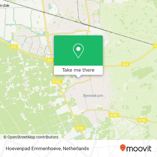 Hoevenpad Emmenhoeve, 6721 LC Bennekom kaart