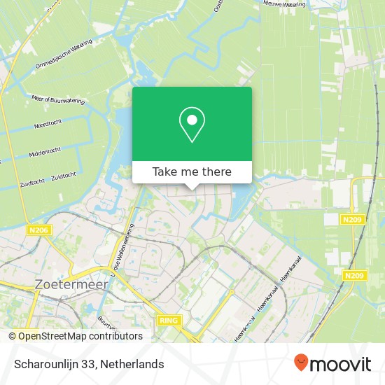 Scharounlijn 33, 2728 BS Zoetermeer kaart
