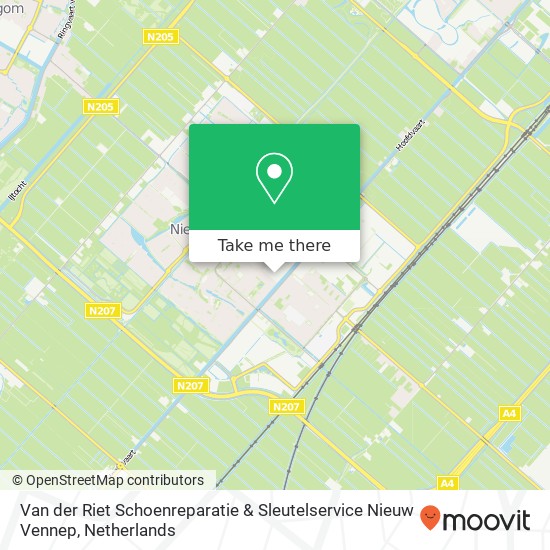 Van der Riet Schoenreparatie & Sleutelservice Nieuw Vennep, Venneperhof 35 kaart