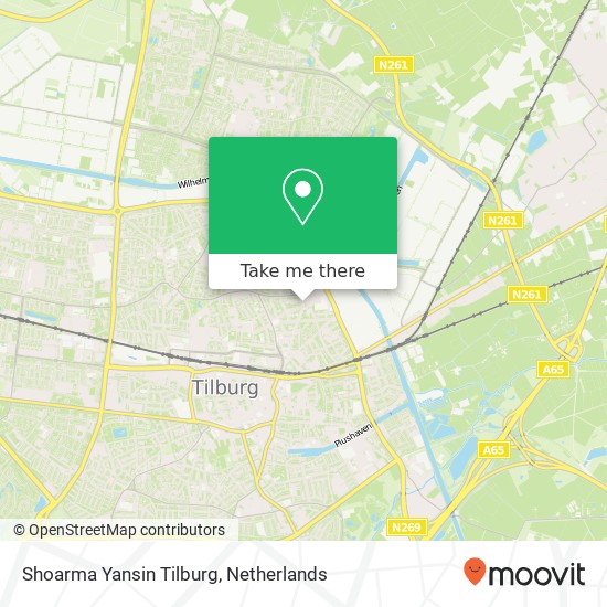 Shoarma Yansin Tilburg, Koestraat 8 kaart