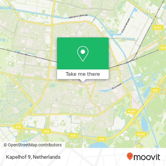 Kapelhof 9, 5038 AS Tilburg kaart