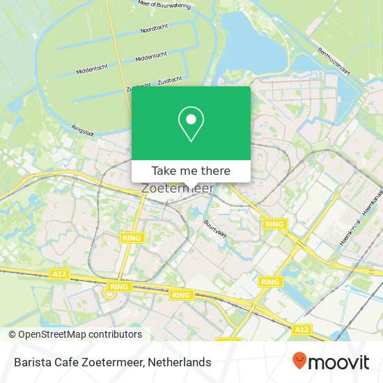 Barista Cafe Zoetermeer, Oostwaarts 12 kaart