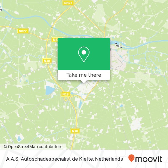 A.A.S. Autoschadespecialist de Kiefte, Venneslatweg 3 kaart