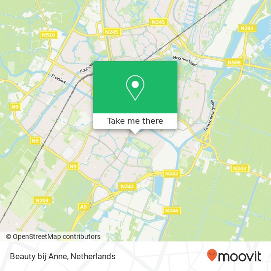 Beauty bij Anne, Huygenstraat kaart
