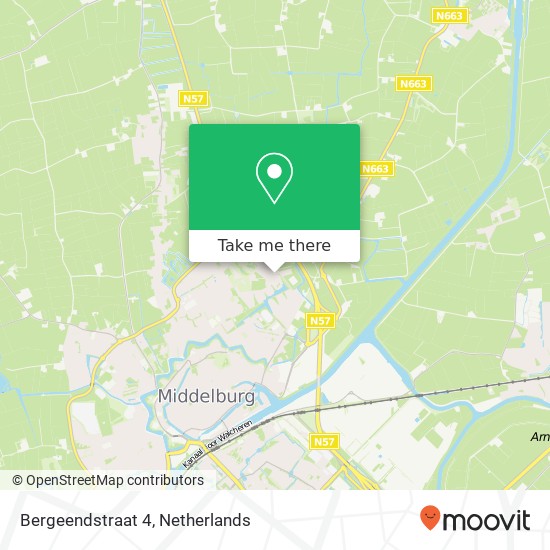 Bergeendstraat 4, 4332 DC Middelburg kaart