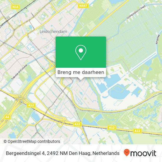 Bergeendsingel 4, 2492 NM Den Haag kaart