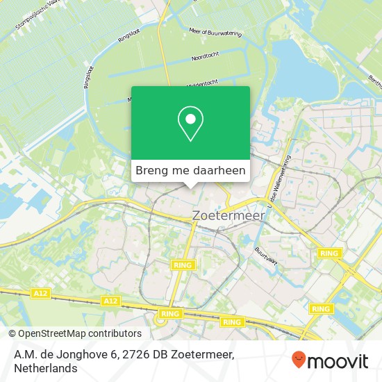 A.M. de Jonghove 6, 2726 DB Zoetermeer kaart