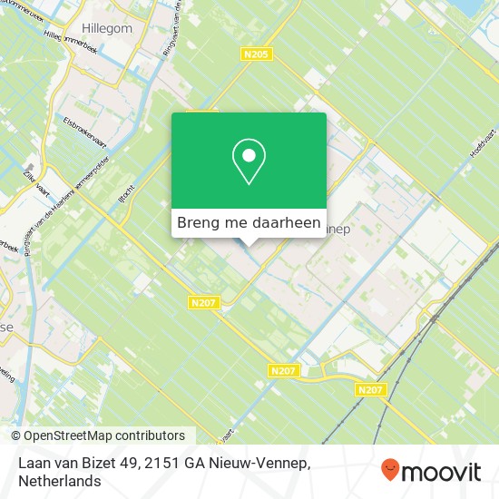 Laan van Bizet 49, 2151 GA Nieuw-Vennep kaart
