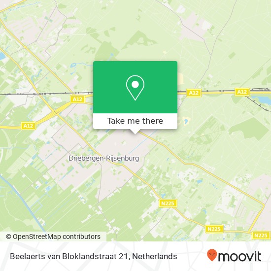 Beelaerts van Bloklandstraat 21, 3971 VT Driebergen kaart